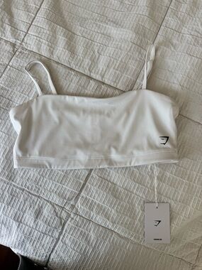 Gymshark White Slim-Strap Bralette